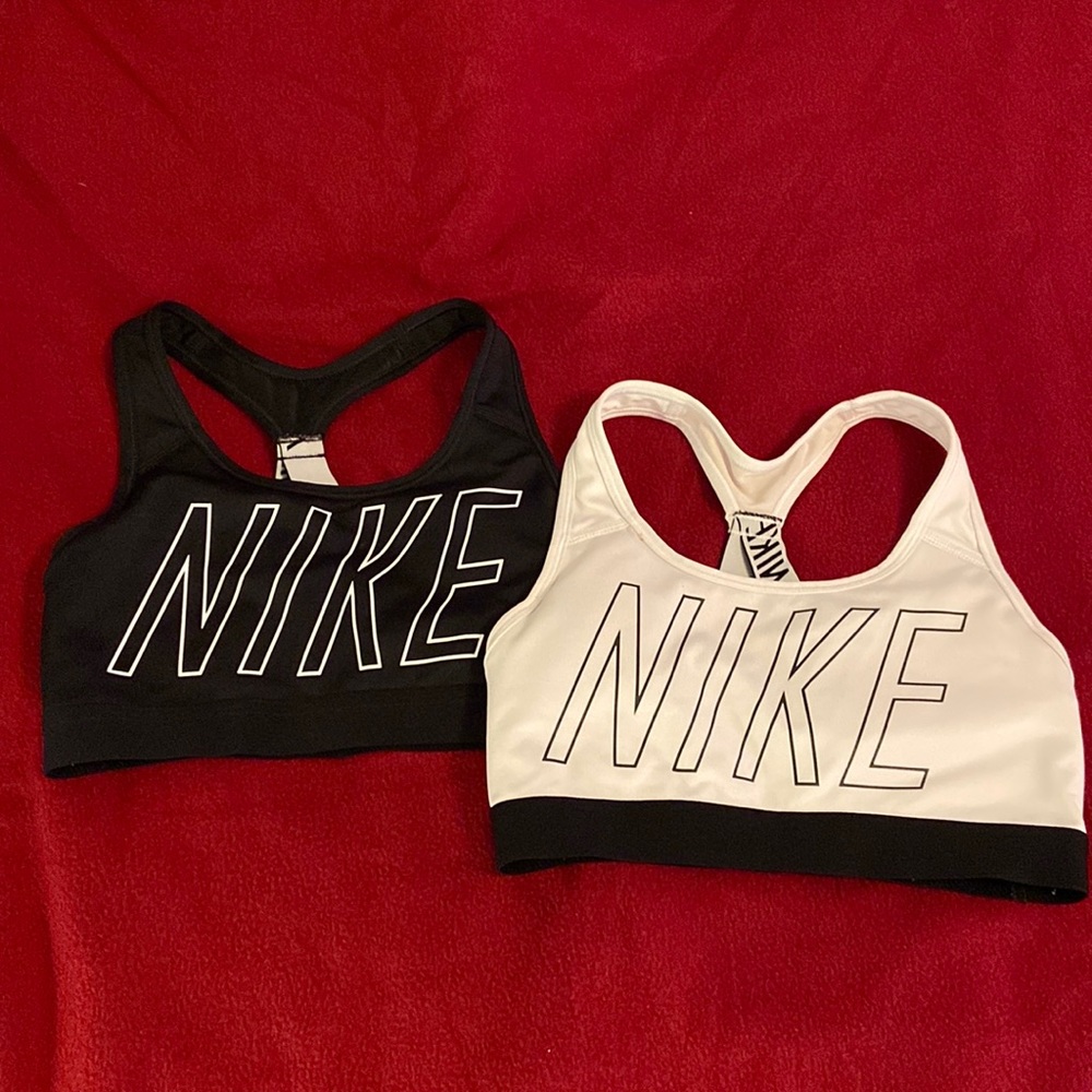 White & Black Nike Sports Bra